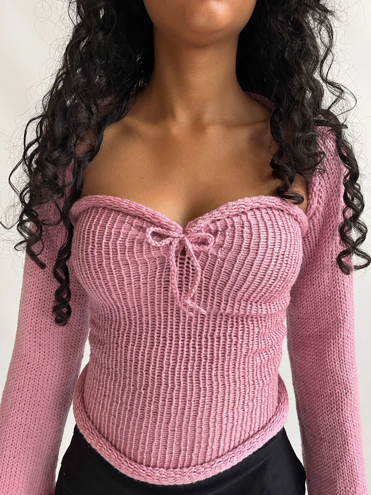 Vintage pink bow top