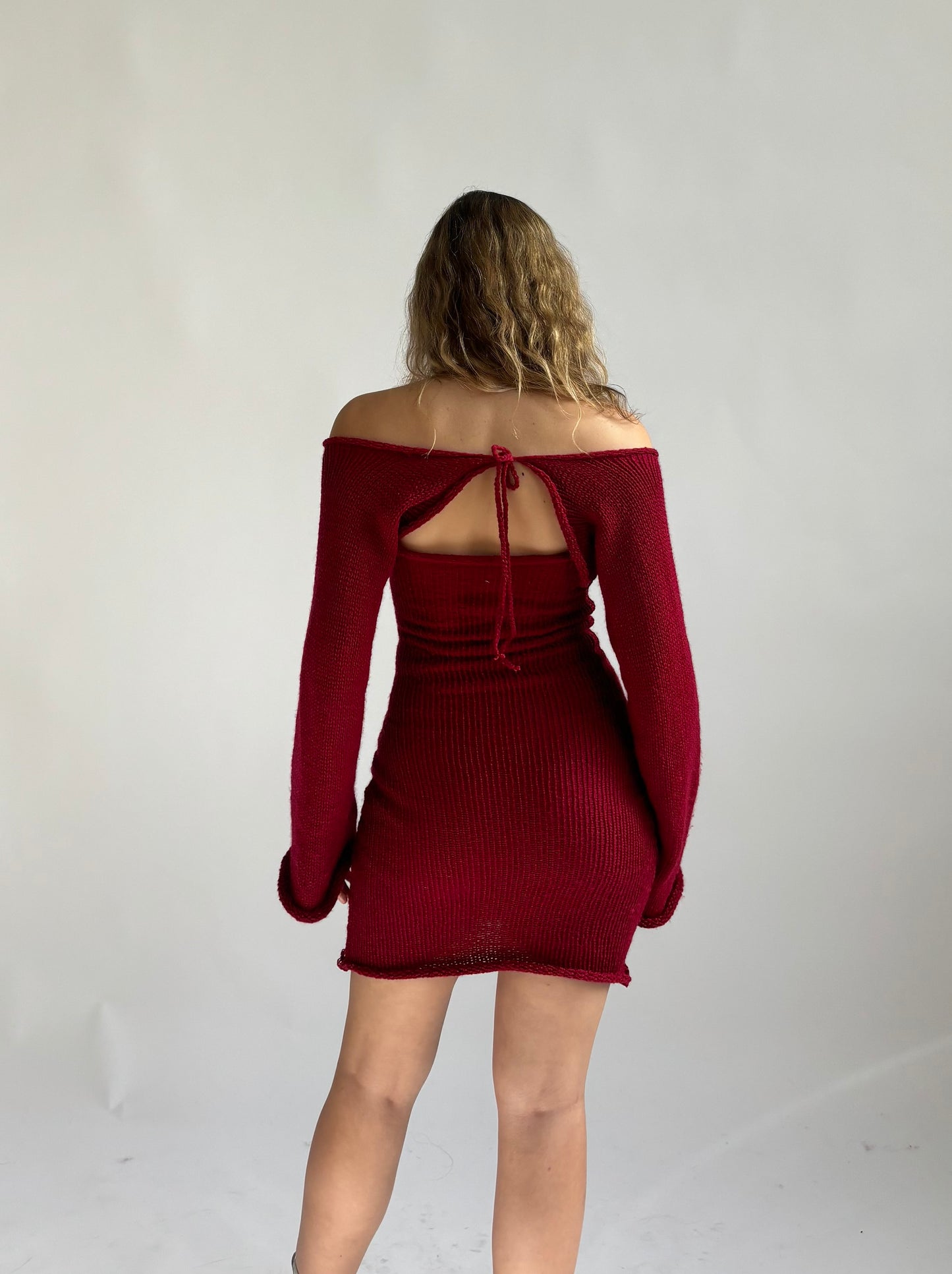 Open back dress red