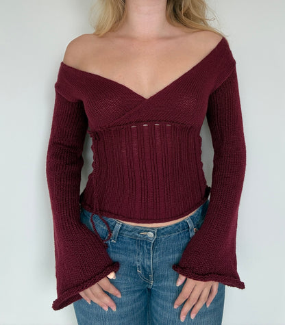 The Olivia sweater - cherry red