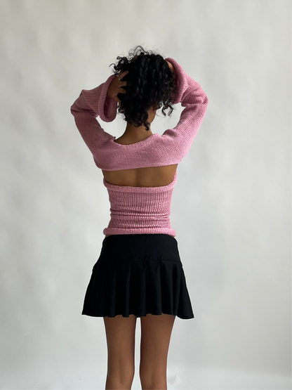 Vintage pink bow top