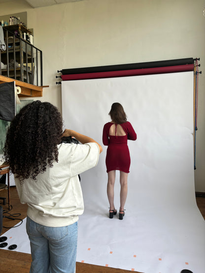 Open back dress red