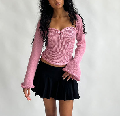 Vintage pink bow top