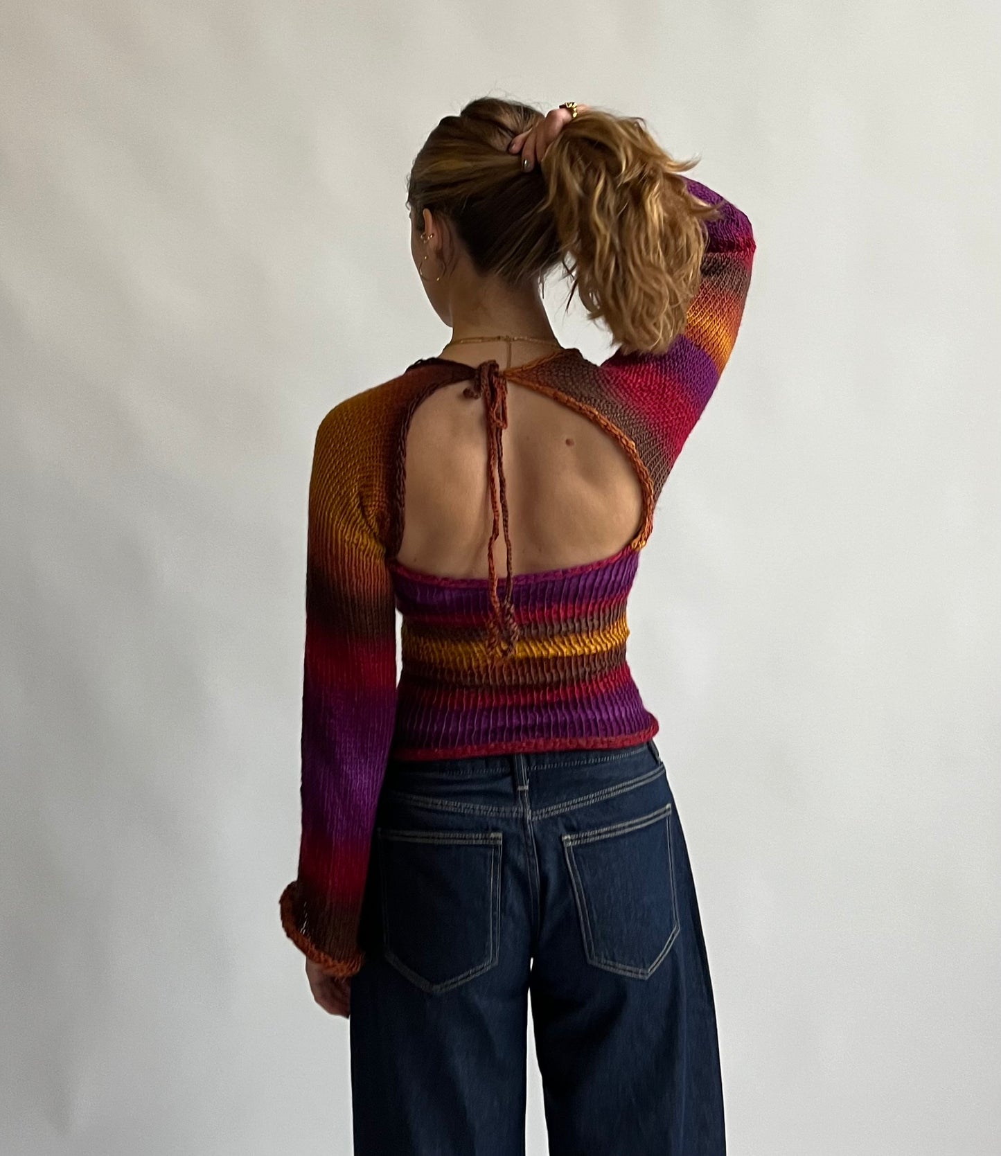 Autumn open back top