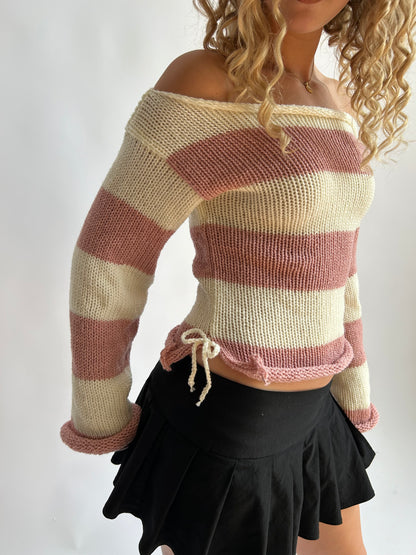 Pink striped sweater