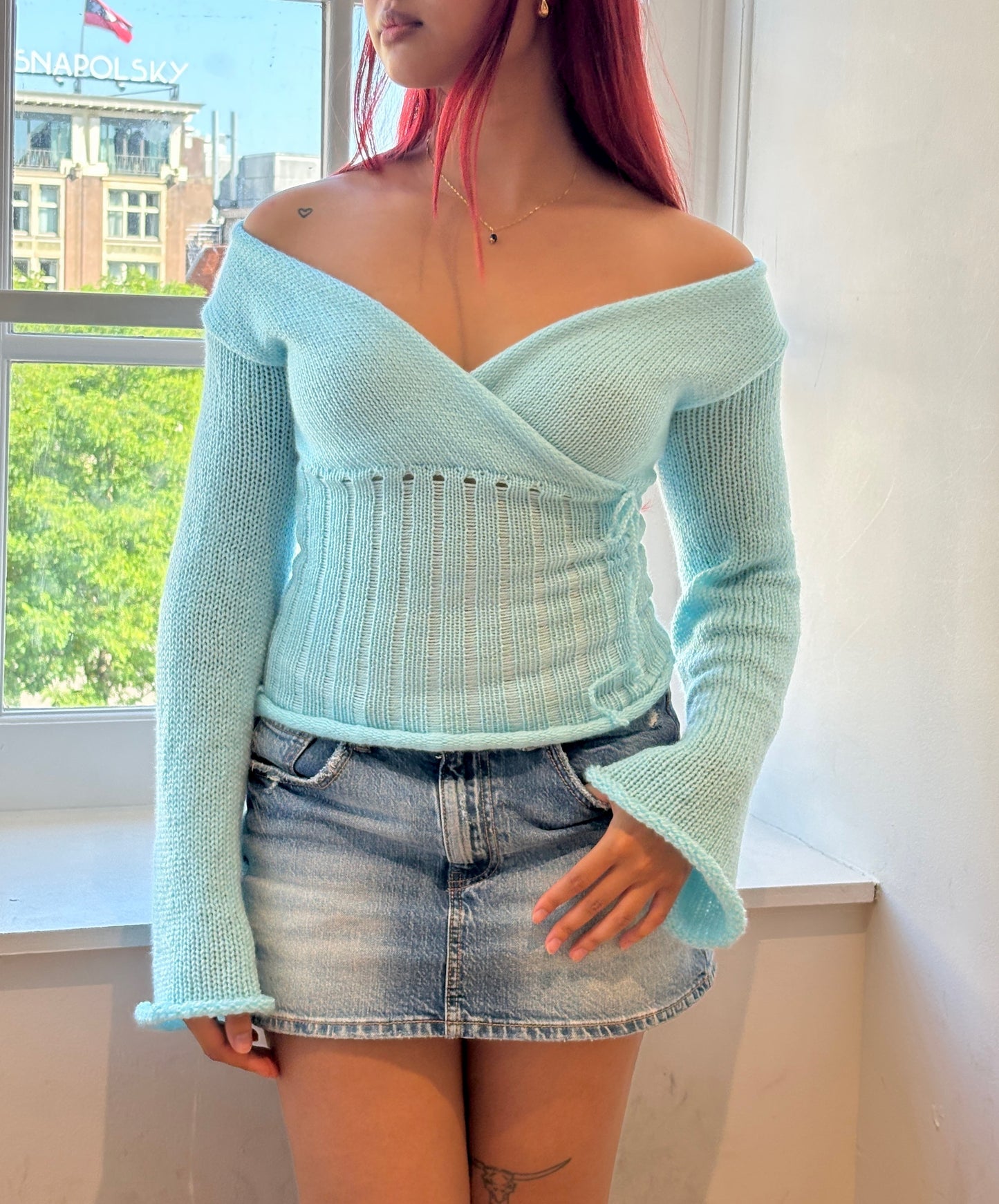 The Olivia sweater - Cyan blue