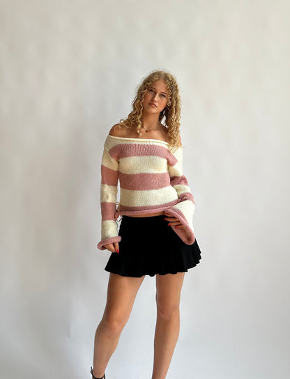 Pink striped sweater