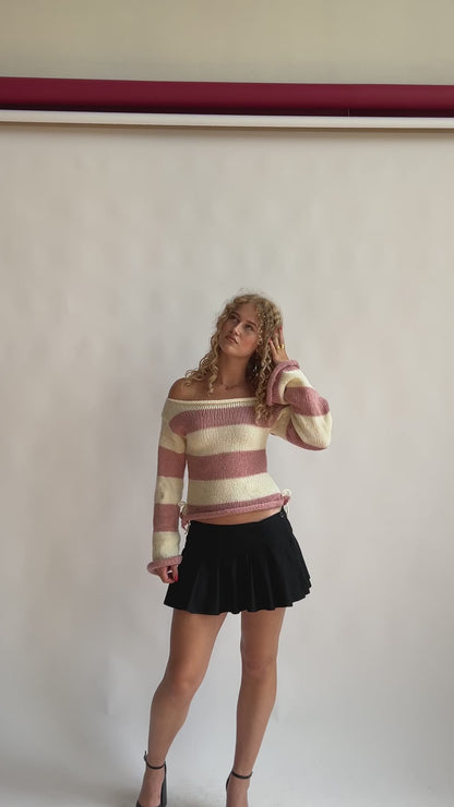 Pink striped sweater